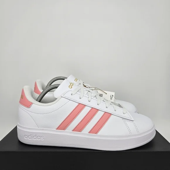 New adidas Grand Court Cloudfoam 'White Semi Pink Spark' Women's Shoes Size 6.5 - Picture 3 of 8